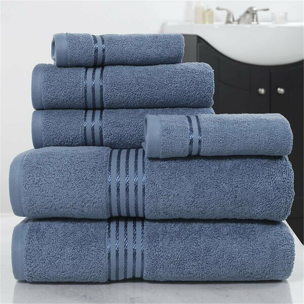 Daphnes Dinnette Cotton 100 Percent Hotel Towel Set Light Blue - 6 Piece DA3303480